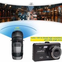Camera de bord, inregistrare fata/spate, Super HD 1296P, Display 4 inch, Touch Screen, Night Vision, Loop Recording, Goodyear GY906668